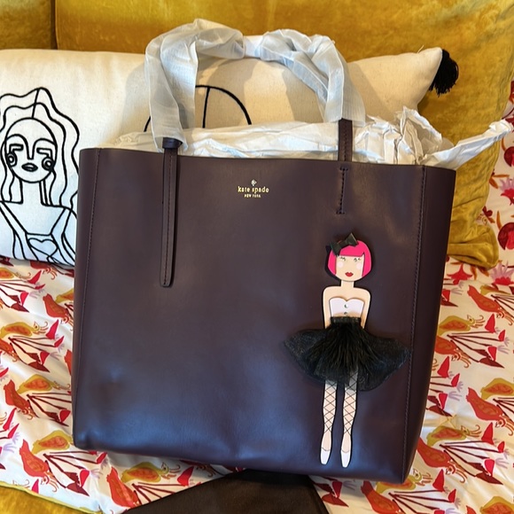 Kate Spade New York Ballerina Large Hallie Leather Tote, NWT - Picture 10 of 12